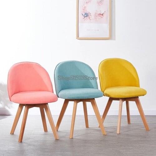 Solid wood chair home dining chair bedroom dressing stool net red back chair writing desk chair makeup chair nail chair