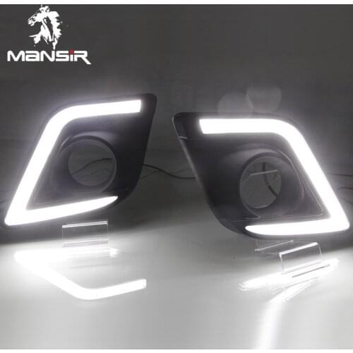 LED Daytime Running Light Daylight ABS Car DRL For Toyota Hilux Revo Vigo 2015 2016 Turn Yellow Signal headlights Auto Foglamps