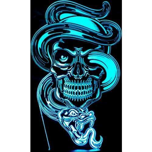 Ghost 3D Lamp Skull Head 3D Hologram Illusion Unique Lamp Multicolor Luminaria Lava Lamp 7 Colors Changing Lampara For Kids Gift