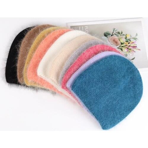 VISROVER 10 Colors New Long Rabbit fur Woman Winter Hat Soft Autumn Cap Best Matched Cashmere Woman Warm Skullies Beanie Gift