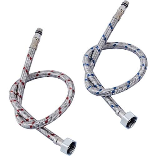 1 pair G1/2 G3/8 G9/16 50cm Stainless Steel Flexible Plumbing Pipes Cold Hot mixer Faucet Water supply pipe Hoses bathroom part