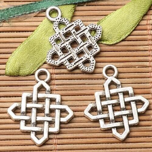 16pcs dark silver color knitted knot design charms EF2712