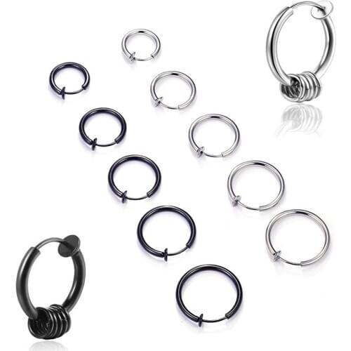 2Pcs Latest Fashion Spring Ear Ear Without Ear Pierced Earrings Earrings Both Men and Women