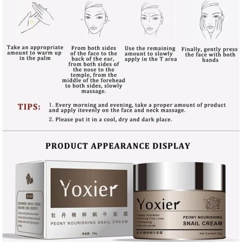 30g Snail Essence Face Cream Hyaluronic Acid Moisturizer Collagen Cream Skin Nourish Care Essence K3W9