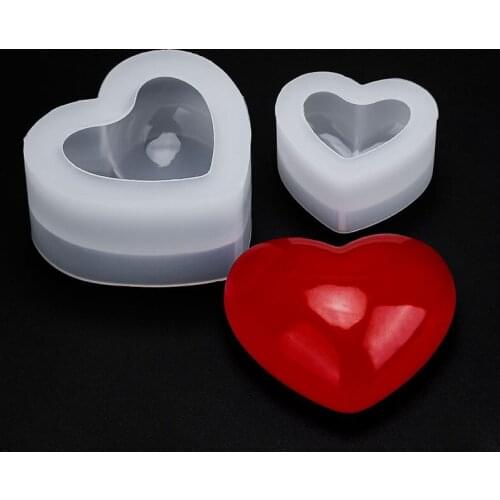 DIY Crystal Epoxy Three-dimensional 3D Mirror Love Heart Size Silicone Mold Aromatherapy Gypsum Soft Decoration