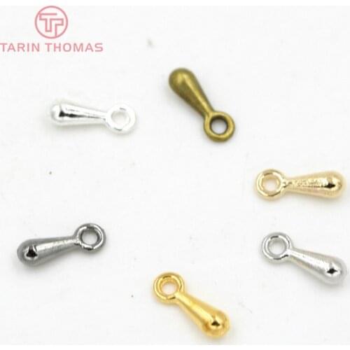 100PCS 6*3MM Zinc Alloy Drop Shape Charms Extend Chain end Beads Diy Jewelry Findings Accessories Wholesale