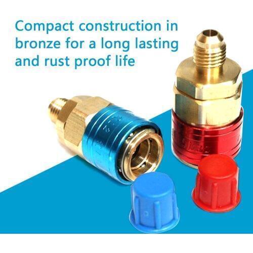1 Pair 1/4 SAE R134A QC-12 L/H Pressure Car Quick Coupler Connector Air Conditioning Refrigerant Adjustable AC Manifold Gauge