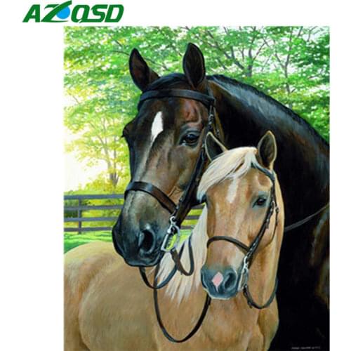 AZQSD Pictures By Numbers Horse Frameless Paint By Numbers For Adults Animal HandPainted Kits Drawing Canvas Home Decor