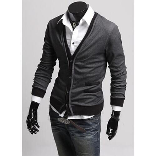 Free shipping Men Cardigan Sweaters Fashion Wool Sweatercoat Knitwear Male V-Neck Collar Outerwear Brand Clothing Single-breast