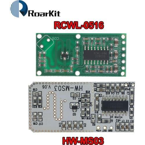 Motion Radar Sensor HW-MS03 2.4GHz to 5.8GHz Human Body Induction Switch RCWL-0516 Microwave Radar Sensor Module for Arduino Diy