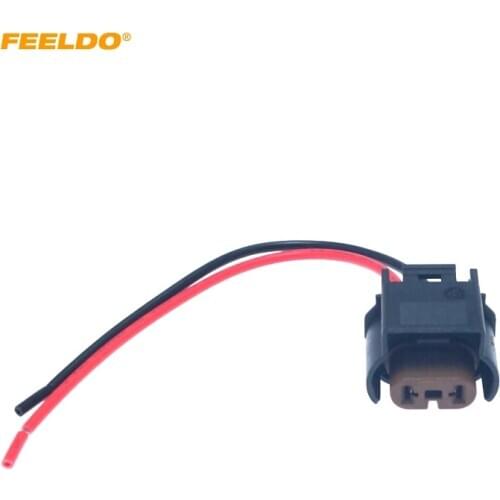 FEELDO 1PC Car Headlight Lamp Holder Base Bulb Wire Connector For Volkswagen 9006 Socket Wiring Harness Plug Adapter #HQ6403