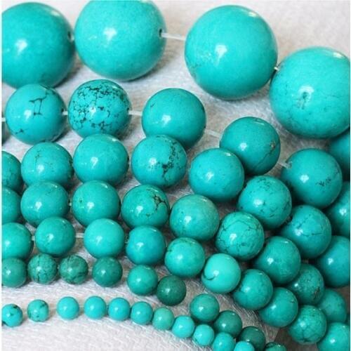 Chinese Turquois e Beads Supplies,Full Strand,Round 4 6 8 10 12 14mm Turquois e Strands bead for Jewelry Making