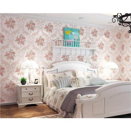 Beibehang Beautiful wallpaper nonwoven fabrics thick three-dimensional pastoral flowers background papel de parede 3d wallpaper