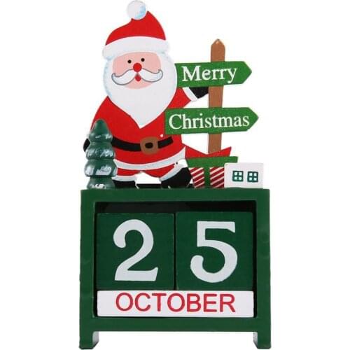 Small Size Lovely Cute Christmas Wooden Calendar Home Office Desktop Ornament Decoration Childrens Christmas Gifts Hot New