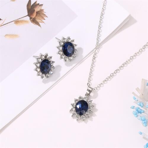 RONGQING 12 set/lot Fashion Jewelry Sun Flower zircon earrings Necklace Exquisite for woman