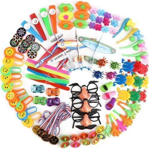 100Pcs/set Children Giveaways Prizes Assorted Small Toys Set Support Kid Playing With Friends Kids Fun Birthday Party Kit