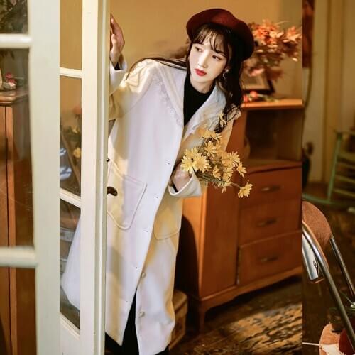 2020 new fashion womens clothing Turn-down Collar Single Breasted Solid Full wool coat woman winter coats and jackets