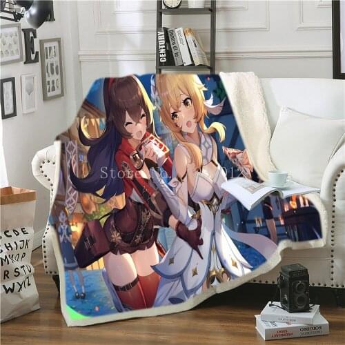 New Soft Sherpa Blanket Cartoon Game Original God Living Flannel Blanket Room Decoration Home Furnishing Bedspread Blanket