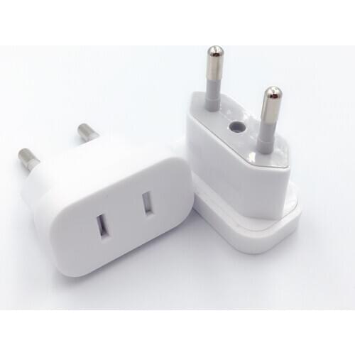 New US To EU Euro Europe Plug Adapter European 2 Round Plug AC Converter Travel Power Adapter American To EU Electrical Socket