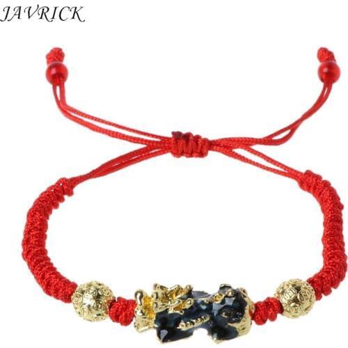 JAVRICK Pi Xiu Charm Color Change Temperature Kabbalah Red String Braided Mood Bracelets