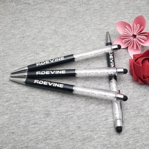 Wholesale Personalized Touch screen diamond stylus pen for ipad crystal gift pen laser engraved with your logo Text FREE