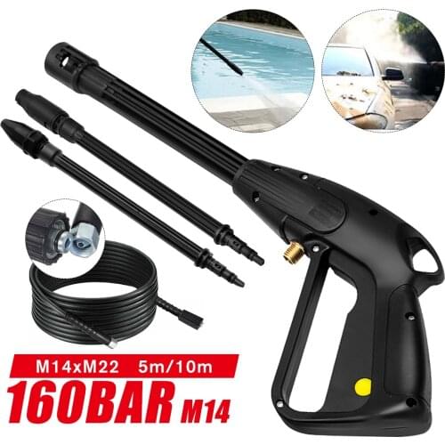 High Pressure Car Washer Spray Gun M14 Jet Lance Nozzle Jet Water Gun 10m Extension Hose Car Cleaning for Bosch for Black Decker
