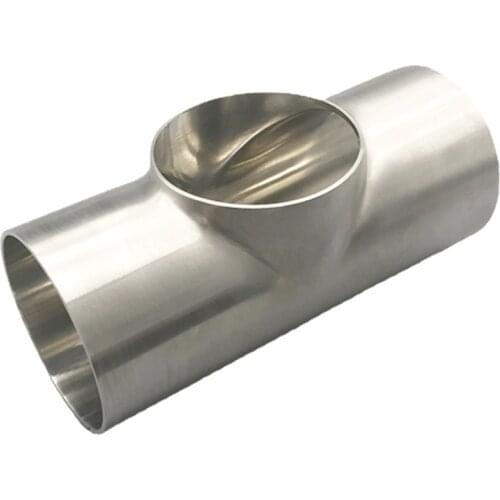 57/63/70/76/89/102/108/114/127/133mm Pipe OD Butt Weld Flat Tee 3 Way Fitting Connector SUS 304 Stainless Sanitary Homebrew