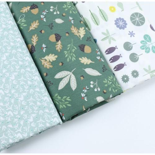 100% cotton twill cloth pastoral green white fruits dragonfly floral flower fabric for DIY crib bedding patchwork handwork decor