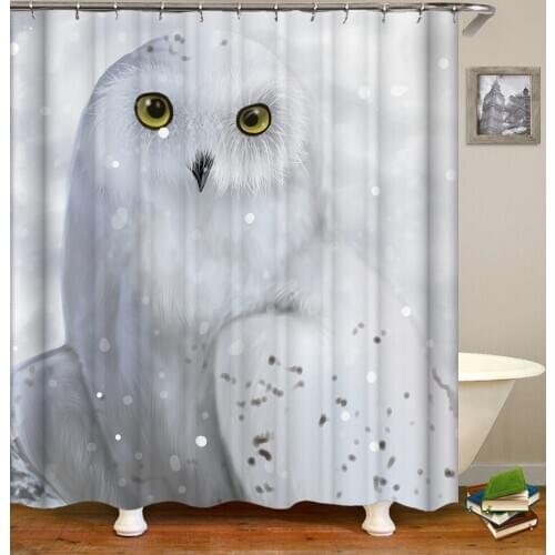 Animal Bird Print Shower Curtains Waterproof Fabric Curtains for Bathroom Customized 3d Print Image Size Bath Curtains