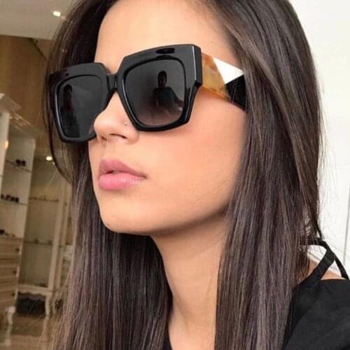 46001 Oversized Square Sunglasses Men Women Brand Glasses Designer Fashion Male Female Shades