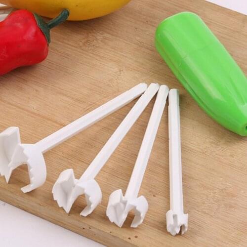 4pcs Hammer Style Hollow-Out Veggie Drill Replaceable Head Vegetable Spiral Cutter Vege Drill Spiralizer Digging Device