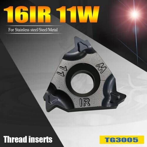 10pcs/lot 16ER 11W thread turning tools 16IR 11w Internal turning tools carbide inserts thread blade for stainless steel metal