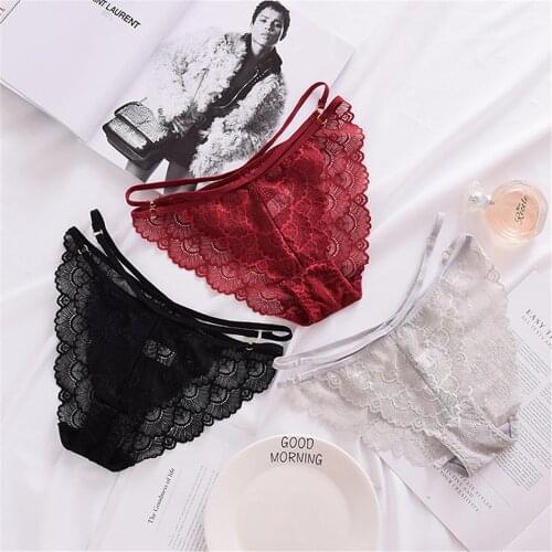 Panties for Woman Underwear Floral Lace Breathable Soft Lingerie Female Briefs Panty Sexy Transparent Cut Out Womens Underpants