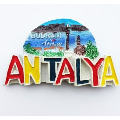 Turkey Aegean Sea Antalya Bodrum Travel Memorial Three-dimensional Landscape Crafts Magnetic Fridge Magnet