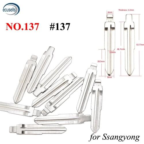 10PCS, NO.137 Universal Remotes Flip Key Blade 137# for for Ssangyong Korando New Actyon C200 S170 ACTYON KYRON KD VVDI Remote