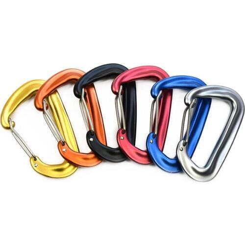 High-Strength Aluminum Keychain Climbing Carabiner Hanging Hammock Safety Buckle Outdoor Mountaineering Hook Auxiliary Buckle