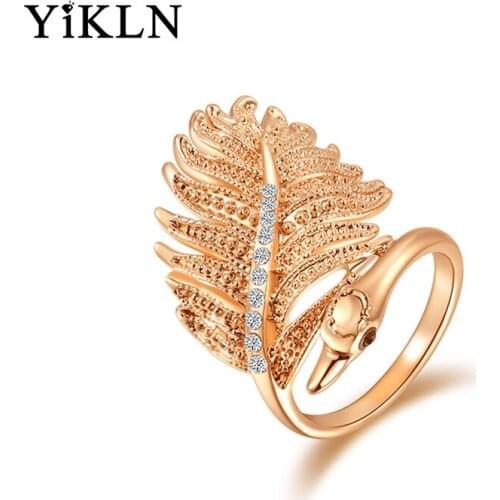 YiKLN Fashion Rings gold-Color, anillos ,wedding rings, Austrian crystal Environmental Micro-Inserted Jewelry R150270183R