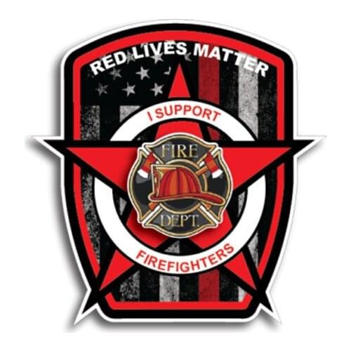 Funny Car Stickers American Flag Firefighter Accessories Motorcycle Cover Scratches Waterproof PVC 13cm *12cm