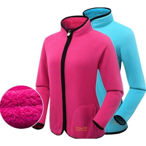 Hot Winter Outdoor Double Side Fleece Women Jacket Cold Resistance Camping Climbing Thickening Wool Female Hiking Travel Coats