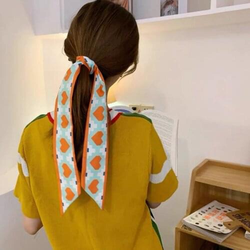 CANZE WomenBow Knot Hair Band Ribbon Hair Scarf Silk Scarf Head Rope Headband Cute Tie Headwear