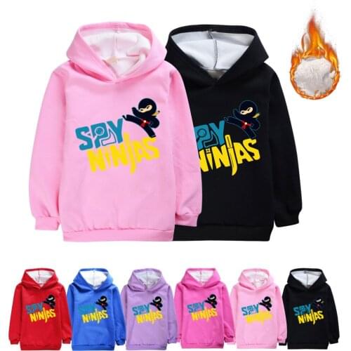 SPY NINJAS Toddler Winter Thick Clothes Baby Sweatshirt Velvet Clothing kids hoody boys cashmere warm Hoodies Tops