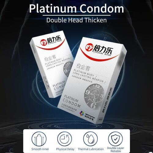 10Pcs Delayed Ejaculation Condom Platinum Penis Glans Thicken Time Delay Condoms for Men Long Last Penis Sleeve Sex Products