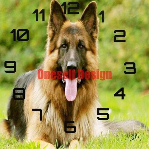 2021new 5d diamond mosaic sale with clock dog diamond embroidery full set diamond embroidery full set diy frame Christmas gifts