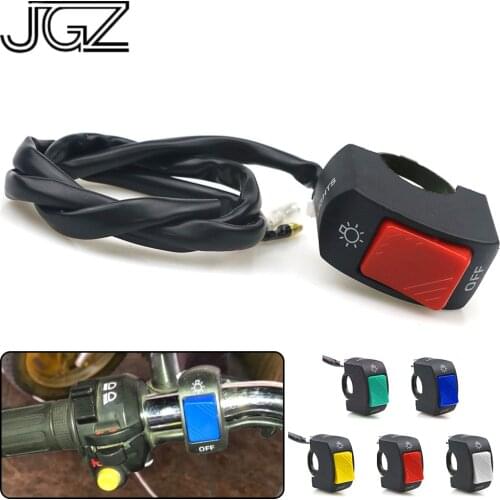 5 Colors Motorcycle On-Off Switch Push Button 22mm Handlebar Switches 12V ATV Electronic Bike Scooter Motorbike Bullet Connector