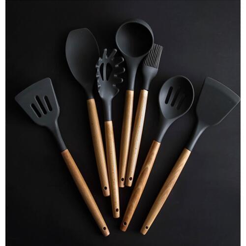 8 Pcs/Set Silicone Spatula Heat-resistant Soup Spoon Non-stick Special Cooking Shovel Kitchen Tools
