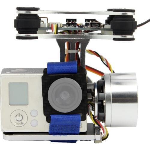 Aluminum 2-axle Brushless Gimbal Camera Mount Controller Plug&Play for Quadcopter Trex 500 550 Aircraft For GOPRO3 4 5 6 7 8