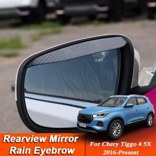 Car-styling For Chery Tiggo 4 5X 2016-Present Carbon Fiber Rearview Mirror Eyebrow Rain Shield Anti-rain Cover External Sticker