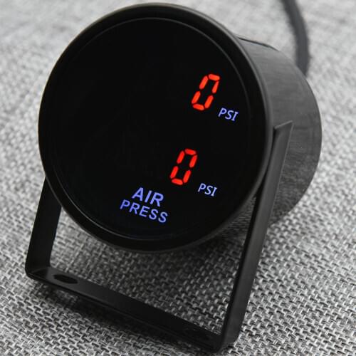 Dual Digital Display Air Ride Gauge Sensors Air Press Gauge 52MM Turbo Boost Gauge PSI Air Pressure Gauge Blue Red LED Display