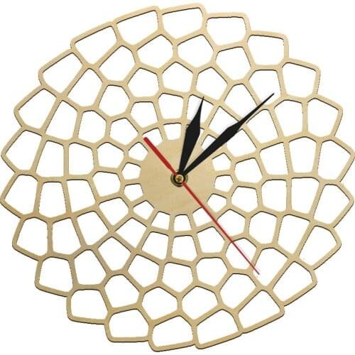 Geometric Silent Non-ticking Wood Watch Silent Quartz Wall Clock Hanging Decor Quiet Sweep Eco Friendly Natural reloj de pared
