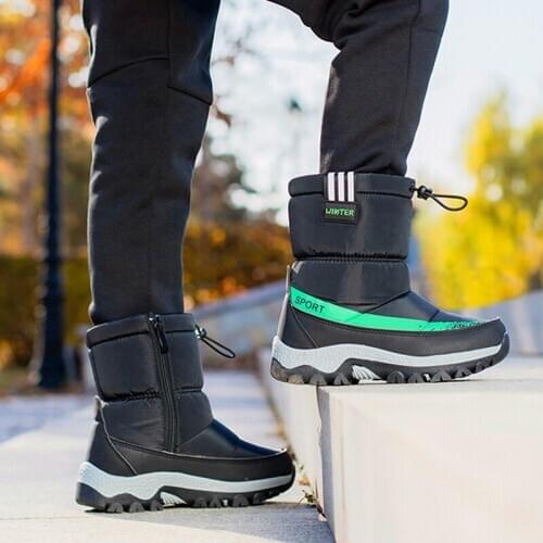 Children winter boots 2020 Fashion girls boys boots Waterproof non-slip children winter shoes Thick Plush Warm kids Boots